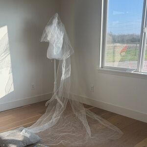 New cathedral length wedding veil with blusher